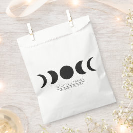Sacolinha Casamento Fase da Lua Luxo Lunar Preto e Creme