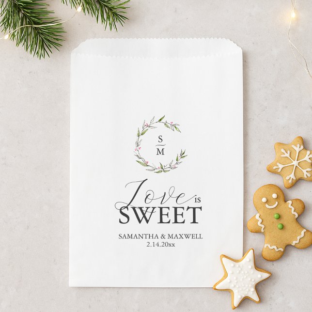 Sacolinha Casamento Favor Bolsas Amor É Doce Monograma (Christmas wedding favor bags with monogram and Love is Sweet. Customized)