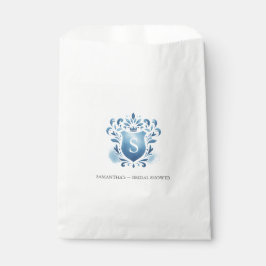 Sacolinha Casamento Favor Bolsas Blue Monogrammed Crest