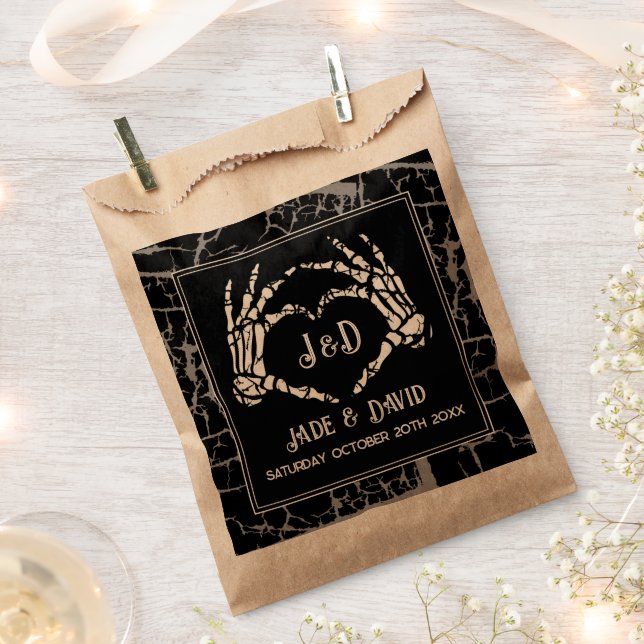 Sacolinha Casamento Favor Bolsas Skeleton Mãos Evento Cardía (Cortado)