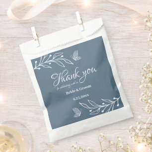 Sacolinha Casamento floral azul empoeirado romântico