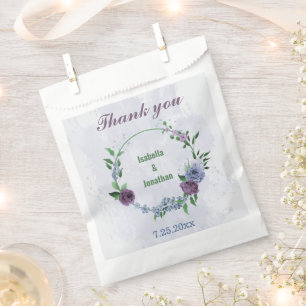 Sacolinha Casamento floral azul roxo