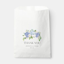 Sacolinha Casamento Floral Blue Hydrangea Obrigado Bolsas Fa