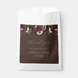 Sacolinha Casamento Floral da Elegante Brown Burgundy