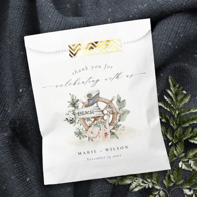 Sacolinha Casamento Floral Da Roda De Ancoragem Náutica Rúst (Criador carregado)