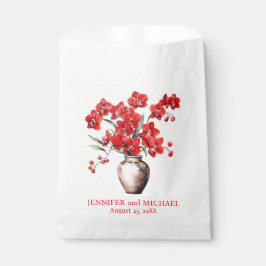 Sacolinha Casamento Floral das Orquídeas Vermelhas