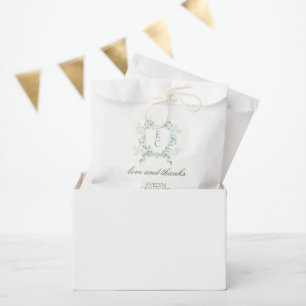 Sacolinha Casamento Floral de Crest com Script de Caligrafia