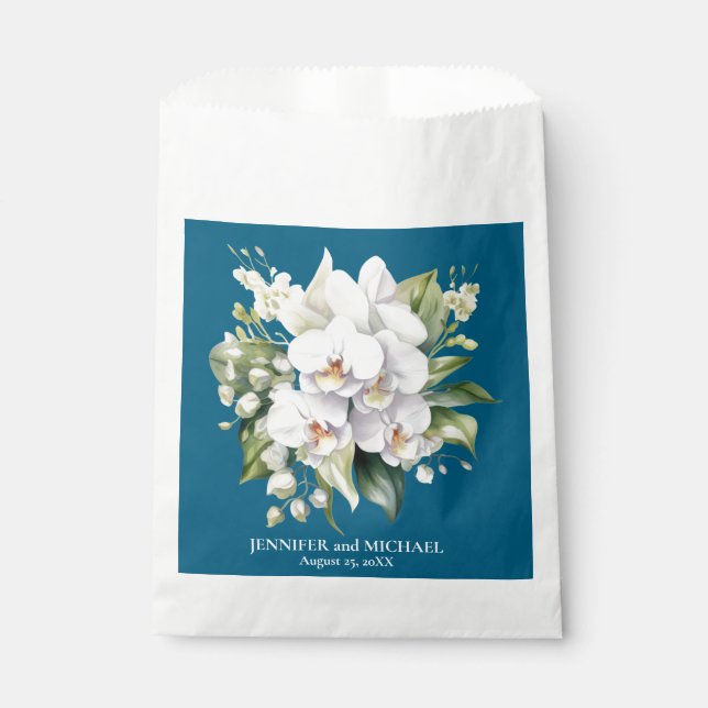 Sacolinha Casamento Floral de Flores Brancas (Frente)