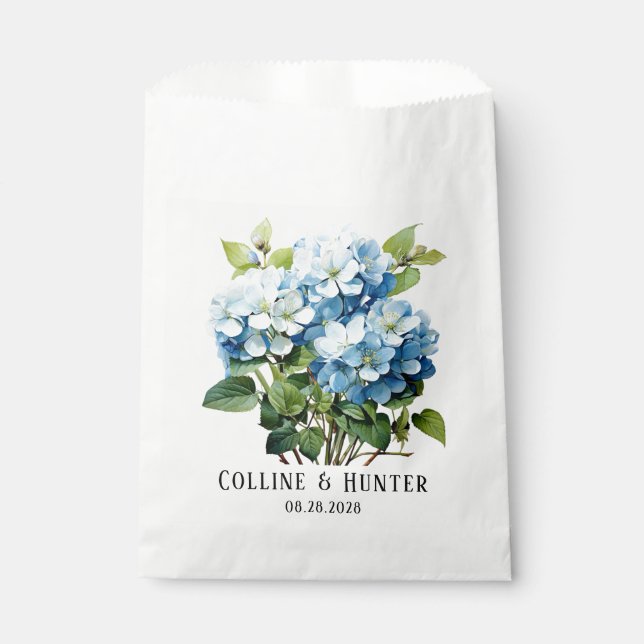 Sacolinha Casamento Floral de Hydrangea Blue Chic (Frente)