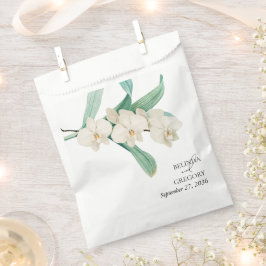 Sacolinha Casamento Floral de Orquídeas Brancas em Aquarela