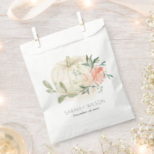 Sacolinha Casamento Floral de Pumpkin Branco Suave Elegante