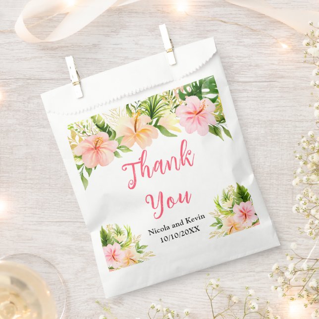 Sacolinha Casamento Floral de Selva Tropical (Cortado)
