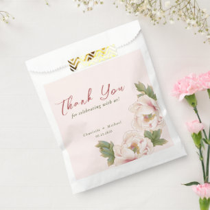 Sacolinha Casamento Floral Elegante Blush Pink Peony