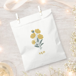 Sacolinha Casamento Floral Moderno Amarelo