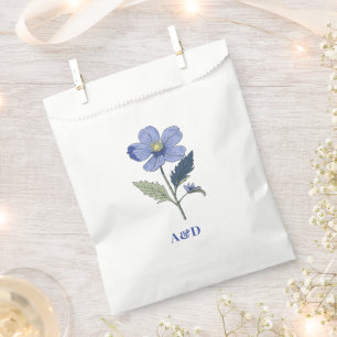 Sacolinha Casamento Floral Moderno Periwinkle Blue