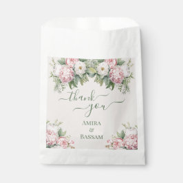 Sacolinha Casamento Floral Muçulmano Elegante, Rosa e Branco