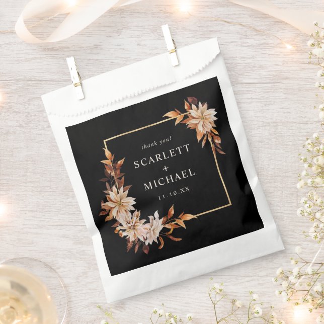 Sacolinha Casamento Floral Negro (Cortado)