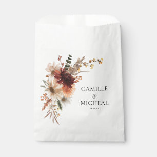 Sacolinha Casamento Floral Outono Borgonha