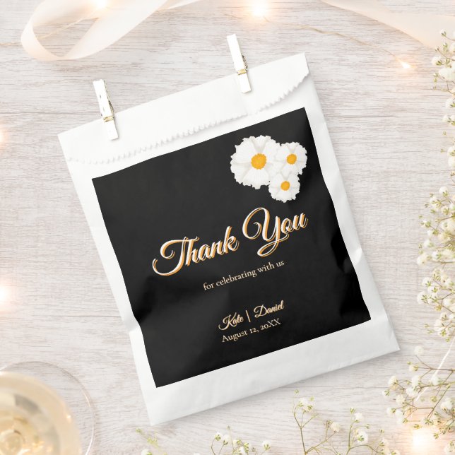 Sacolinha Casamento Floral Preto (Cortado)