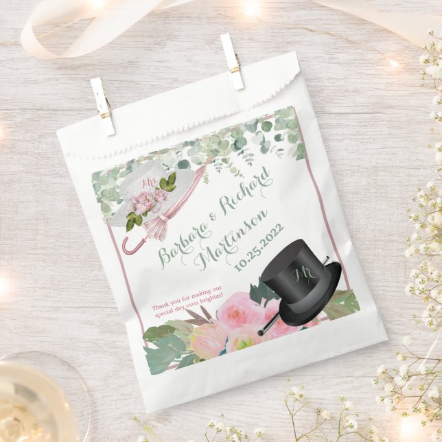 Sacolinha Casamento Floral Romântico Blush Pink (Cortado)