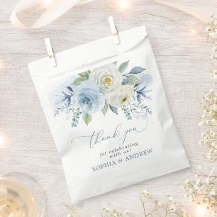 Sacolinha Casamento Floral Rosa Azul Empoeirado