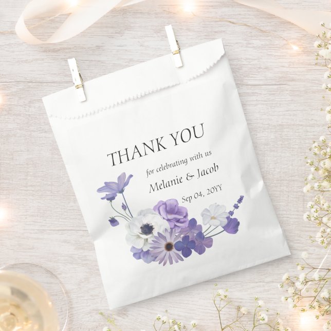 Sacolinha Casamento Floral Roxo (Cortado)