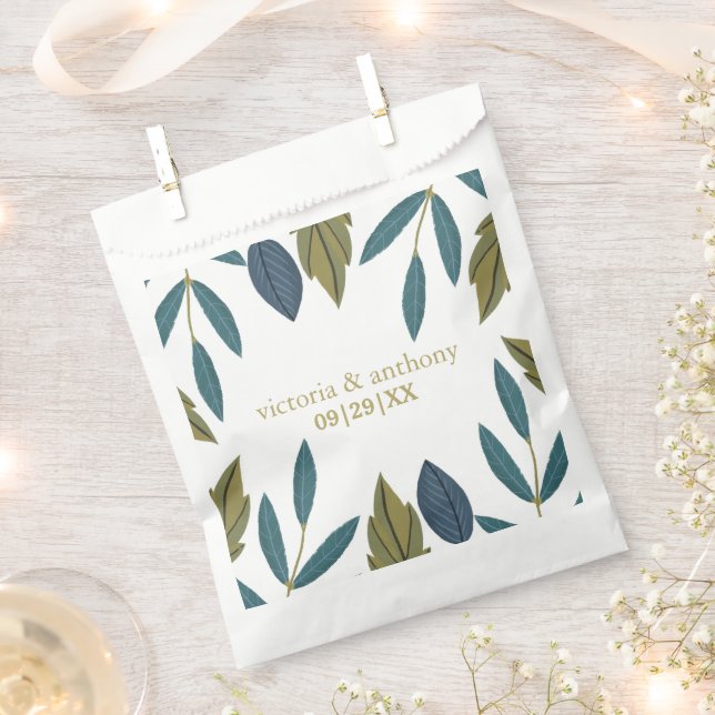 Sacolinha Casamento Floral Rustic Leaf (Cortado)