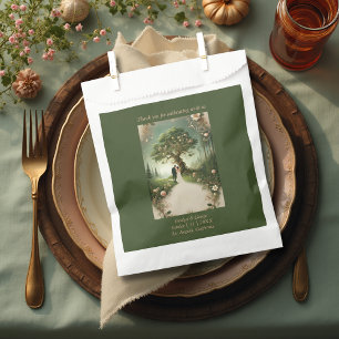 Sacolinha Casamento Florestal Medieval Whimsical Verde