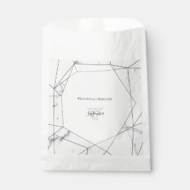 Sacolinha Casamento Geométrico de Mármore Elegante