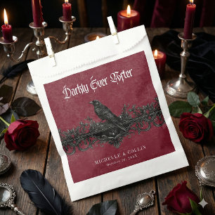 Sacolinha Casamento Gothic Black Raven Vinho Escuro Para Sem