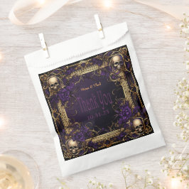 Sacolinha Casamento Gótico Elegante Roxo e Negro