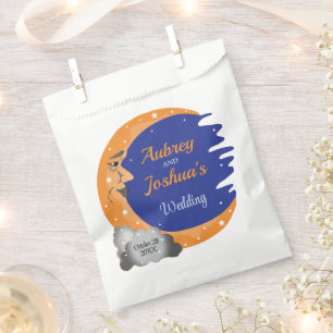 Sacolinha Casamento Laranja & Azul Além da Lua Personalizado