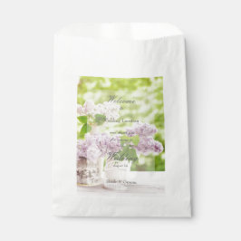 Sacolinha Casamento Lilático Branco Floral Branco-Flor-Prima