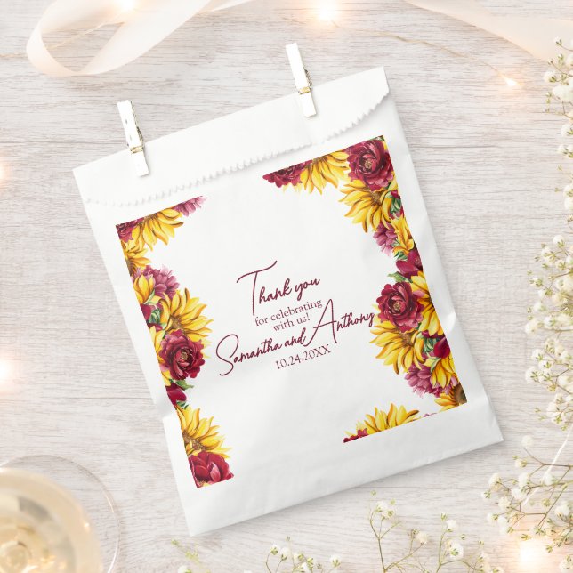 Sacolinha Casamento Magenta e Amarelo Ouro (Cortado)