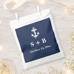 Sacolinha Casamento marinho Azul Anchor Náutico Praia Oceâni
