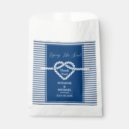 Sacolinha Casamento Marinho Náutico com Nó Azul Stripes