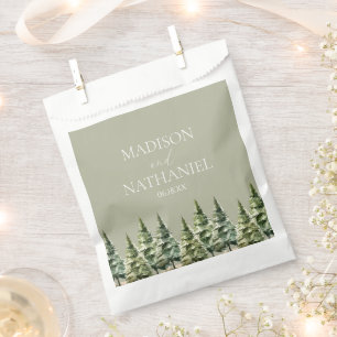 Sacolinha Casamento Minimalista da Floresta de Pinheiros Nev