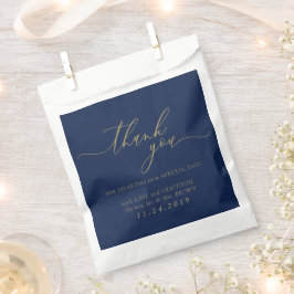 Sacolinha Casamento Minimalista Formal Azul Marinho Dourado