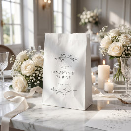 Sacolinha Casamento Minimalista Preto e Branco