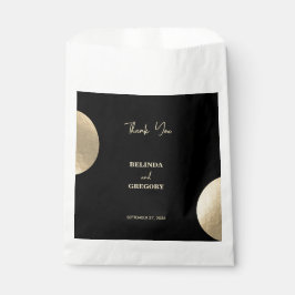 Sacolinha Casamento moderno de preto e Abstrato Dourado cont