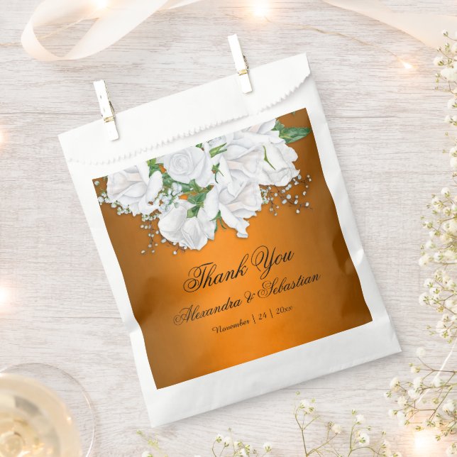 Sacolinha Casamento Moderno Laranja e Rosas (Cortado)