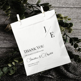 Sacolinha Casamento Monograma Minimalista | Branca