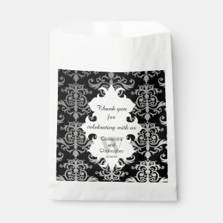 Sacolinha Casamento monograma personalizado e legante damask