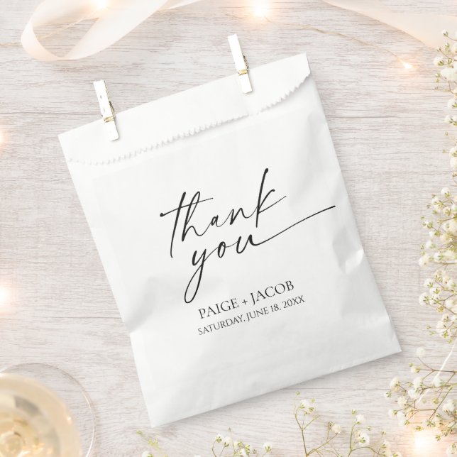 Sacolinha Casamento Negra Branco Elegante Moderno Minimalist (Cortado)