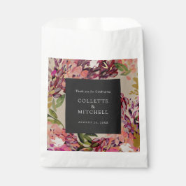 Sacolinha Casamento Negro Rosa-Rosa-Quente-Buquê Romântico