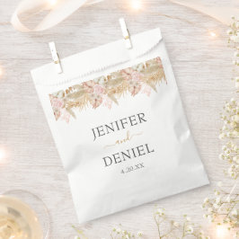 Sacolinha Casamento Neutro de Palma e Flor de Pampas