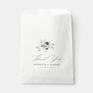 Sacolinha Casamento no inverno de Anêmonos Pretos e Brancos