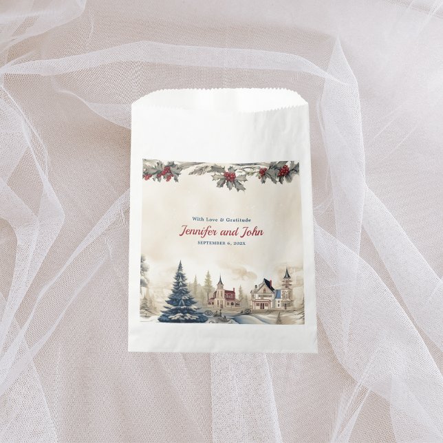 Sacolinha Casamento no inverno Romântico Favor Bag (Criador carregado)