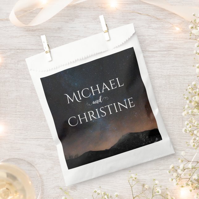 Sacolinha Casamento noturno sob as estrelas (Cortado)