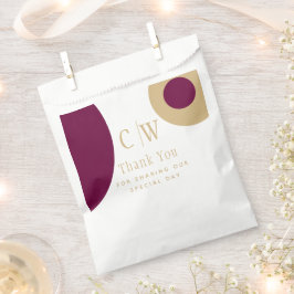 Sacolinha Casamento Obrigado Vinho Berry Green Gift Dourado